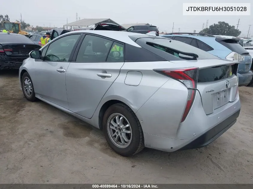 2017 Toyota Prius Two VIN: JTDKBRFU6H3051028 Lot: 40599464