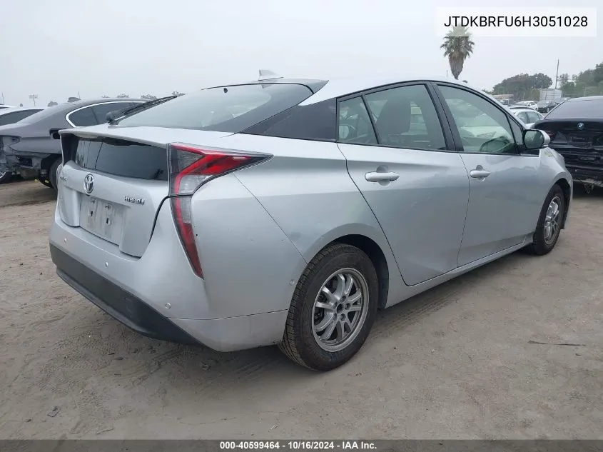 2017 Toyota Prius Two VIN: JTDKBRFU6H3051028 Lot: 40599464