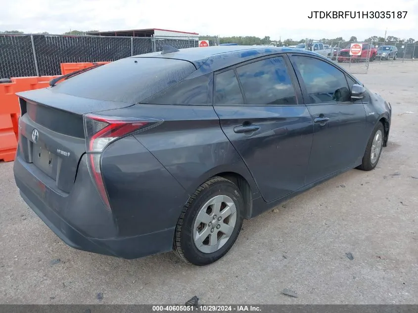 2017 Toyota Prius Two VIN: JTDKBRFU1H3035187 Lot: 40605051