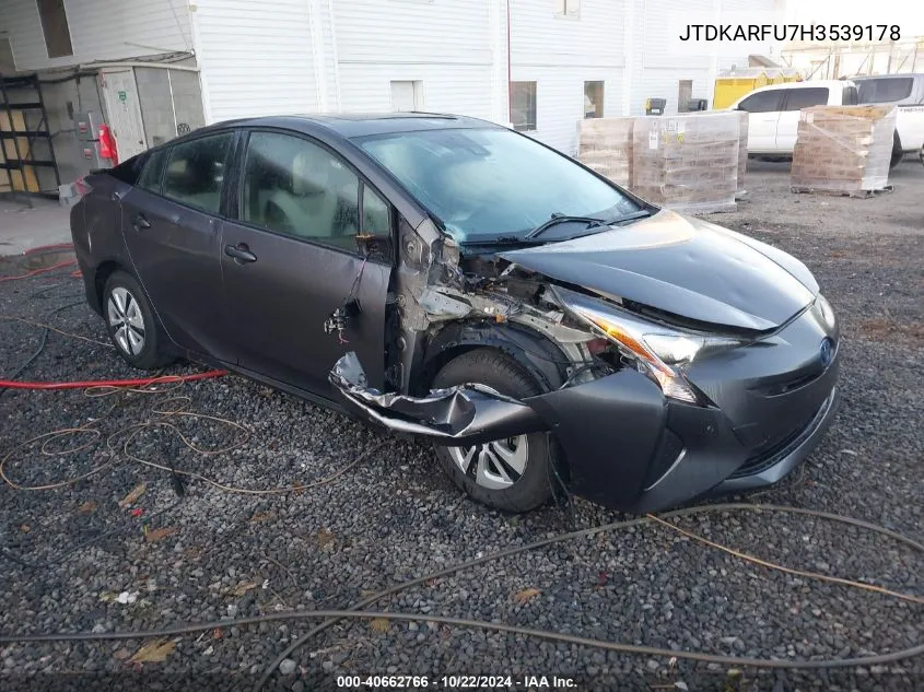 2017 Toyota Prius Three VIN: JTDKARFU7H3539178 Lot: 40662766