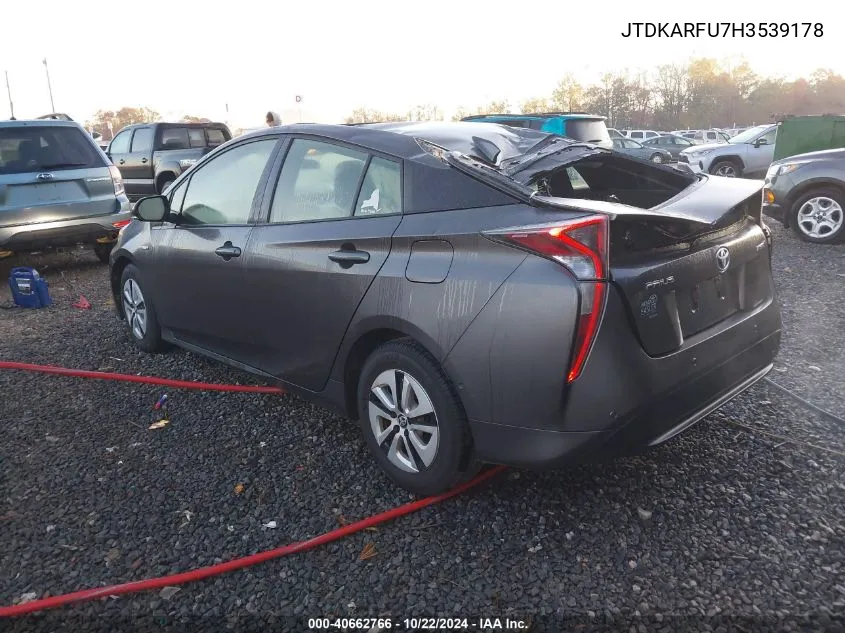 2017 Toyota Prius Three VIN: JTDKARFU7H3539178 Lot: 40662766