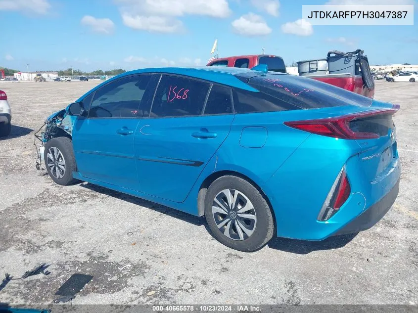 2017 Toyota Prius Prime Advanced VIN: JTDKARFP7H3047387 Lot: 40665578