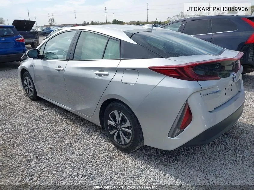 2017 Toyota Prius Prime Plus VIN: JTDKARFPXH3059906 Lot: 40683940