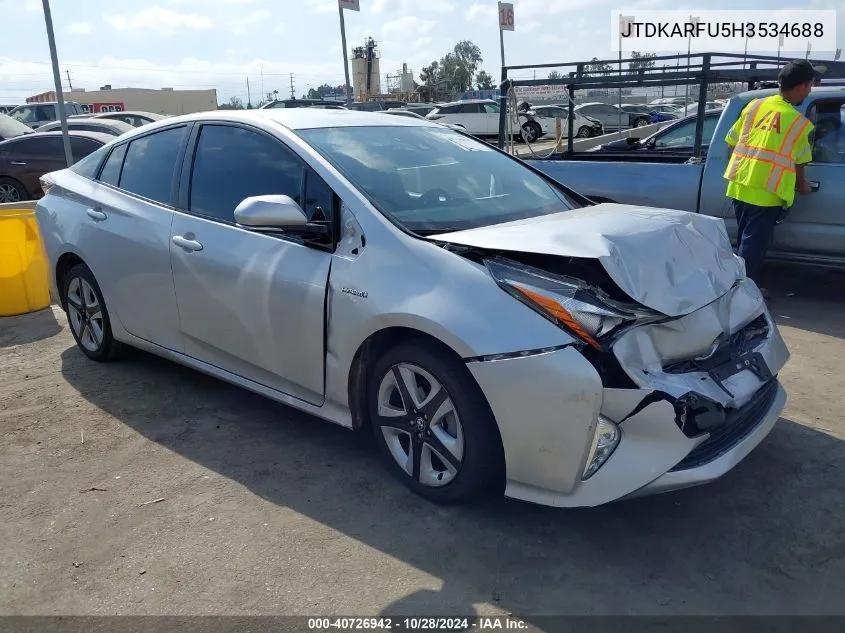 JTDKARFU5H3534688 2017 Toyota Prius Three Touring