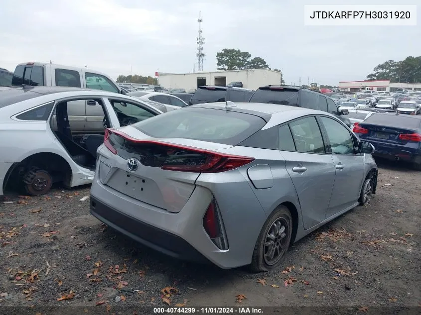 2017 Toyota Prius Prime Premium VIN: JTDKARFP7H3031920 Lot: 40744299