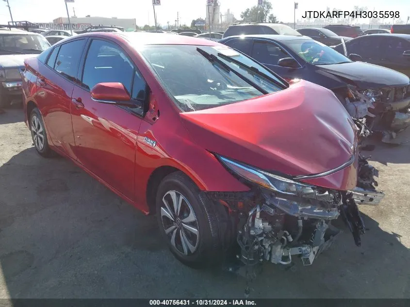 2017 Toyota Prius Prime Premium VIN: JTDKARFP4H3035598 Lot: 40756431