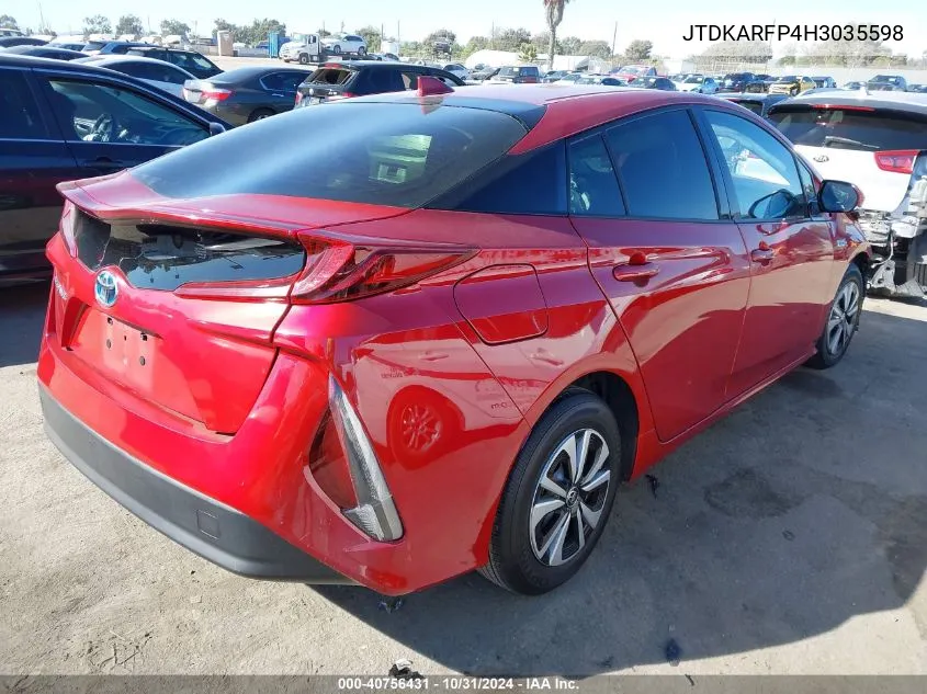 2017 Toyota Prius Prime Premium VIN: JTDKARFP4H3035598 Lot: 40756431