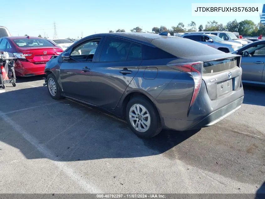 2017 Toyota Prius One VIN: JTDKBRFUXH3576304 Lot: 40792297