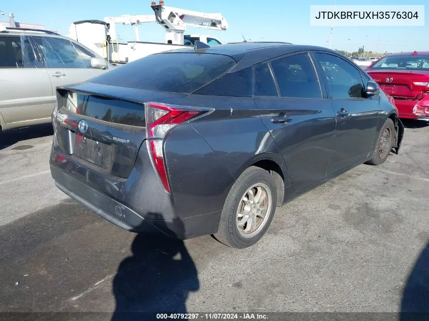 2017 Toyota Prius One VIN: JTDKBRFUXH3576304 Lot: 40792297