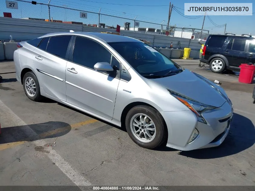 2017 Toyota Prius Two VIN: JTDKBRFU1H3035870 Lot: 40804885