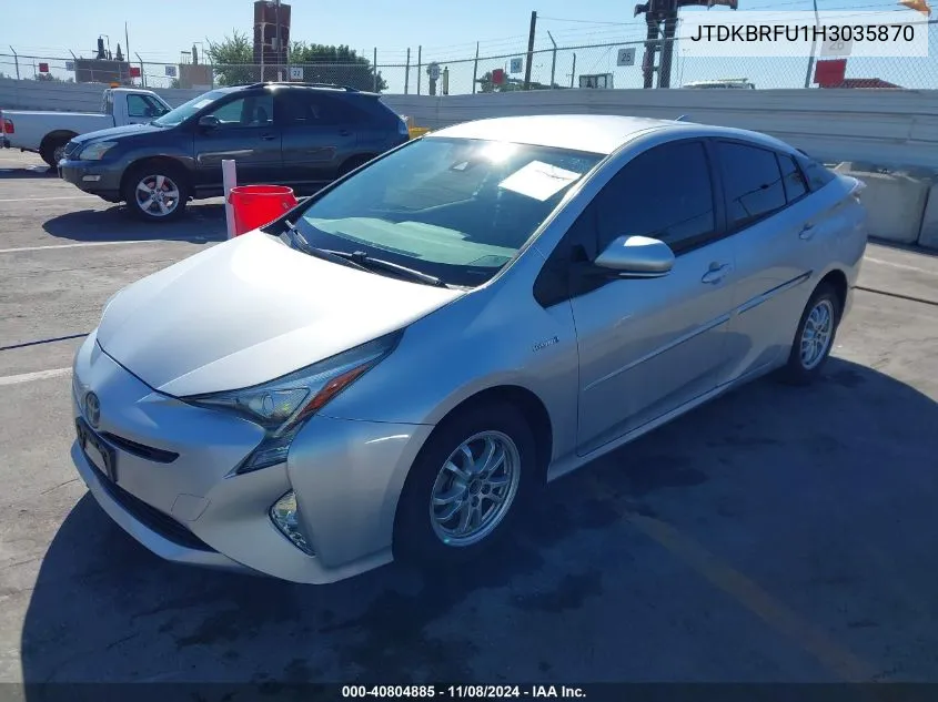 2017 Toyota Prius Two VIN: JTDKBRFU1H3035870 Lot: 40804885