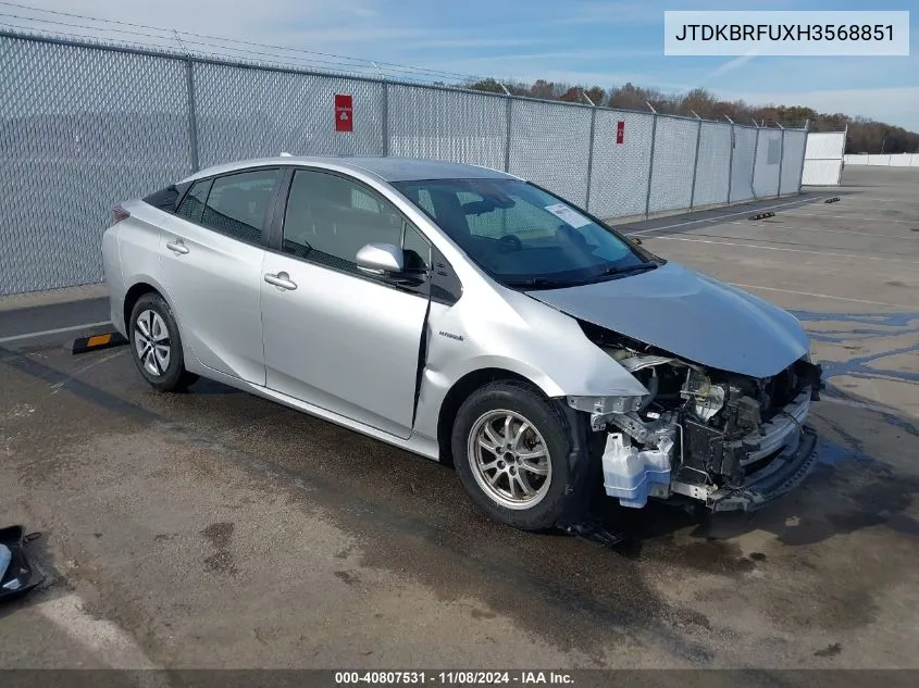 2017 Toyota Prius Two VIN: JTDKBRFUXH3568851 Lot: 40807531