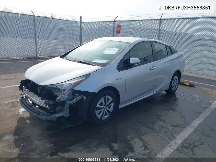 2017 Toyota Prius Two VIN: JTDKBRFUXH3568851 Lot: 40807531