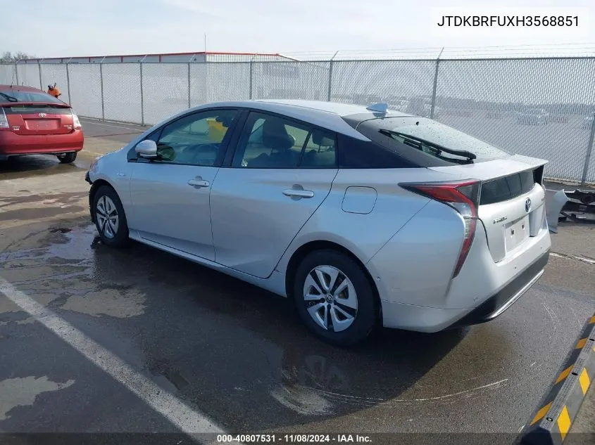 2017 Toyota Prius Two VIN: JTDKBRFUXH3568851 Lot: 40807531