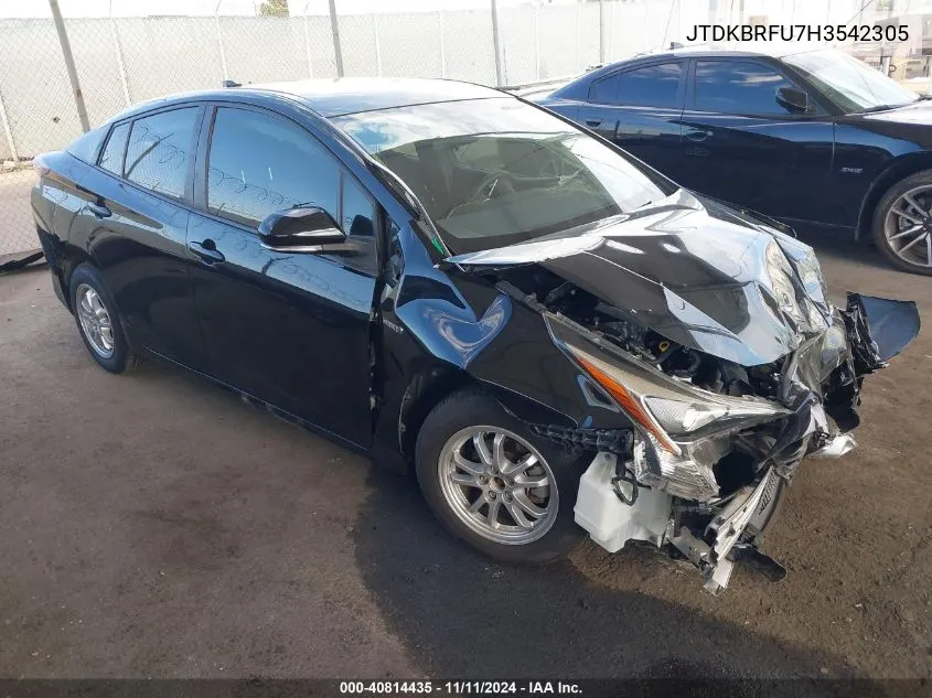 2017 Toyota Prius Two VIN: JTDKBRFU7H3542305 Lot: 40814435