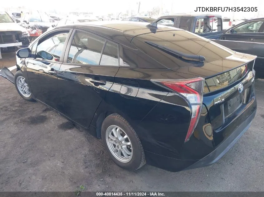 2017 Toyota Prius Two VIN: JTDKBRFU7H3542305 Lot: 40814435