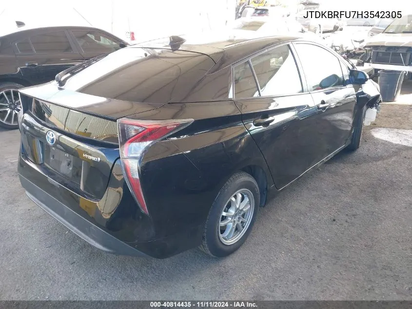 2017 Toyota Prius Two VIN: JTDKBRFU7H3542305 Lot: 40814435