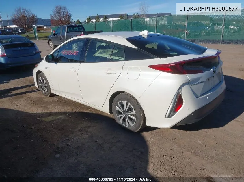 2017 Toyota Prius Prime Advanced VIN: JTDKARFP1H3000677 Lot: 40836785