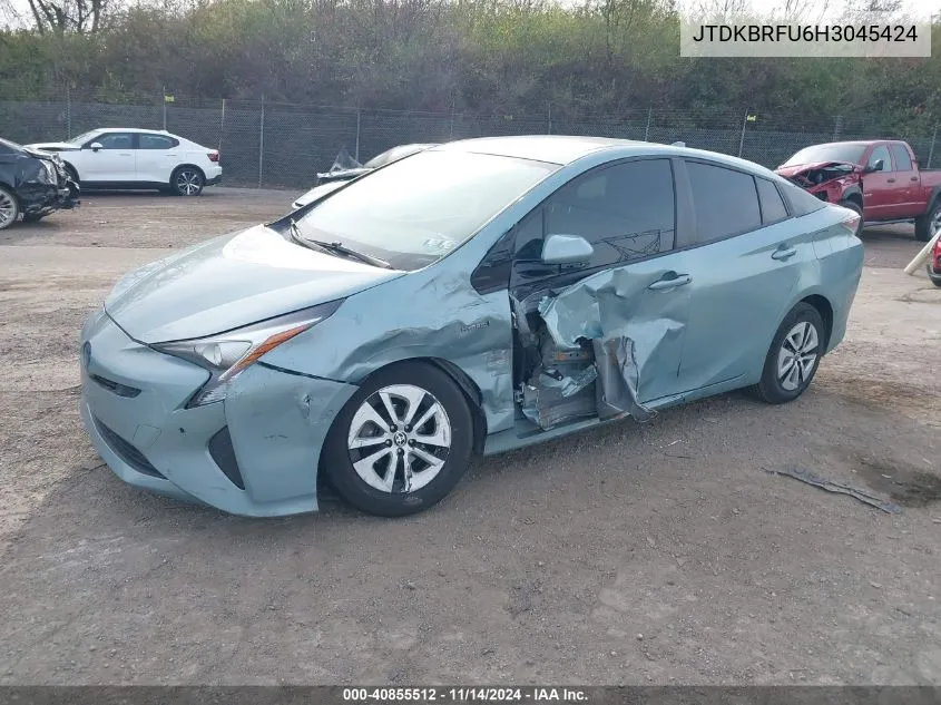 2017 Toyota Prius Two VIN: JTDKBRFU6H3045424 Lot: 40855512