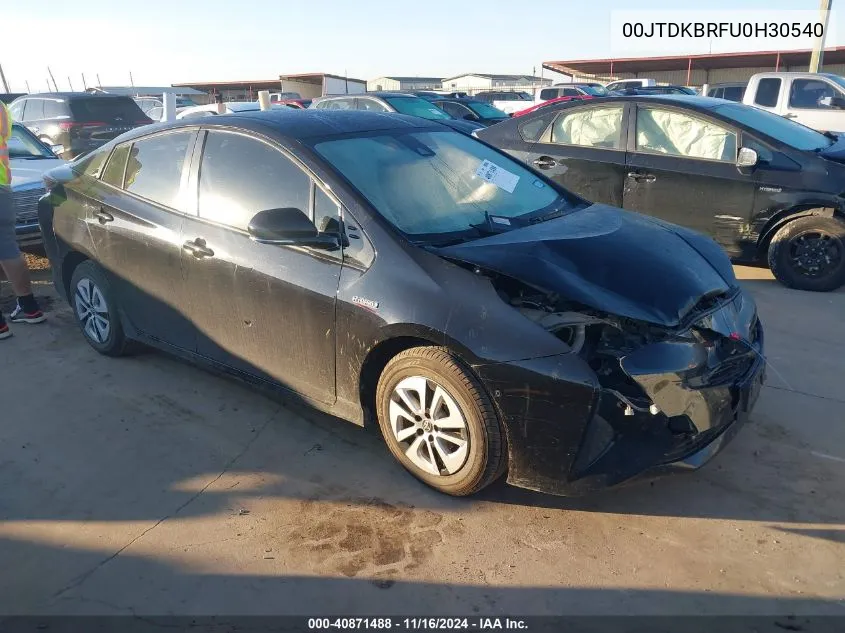 2017 Toyota Prius VIN: 00JTDKBRFU0H30540 Lot: 40871488