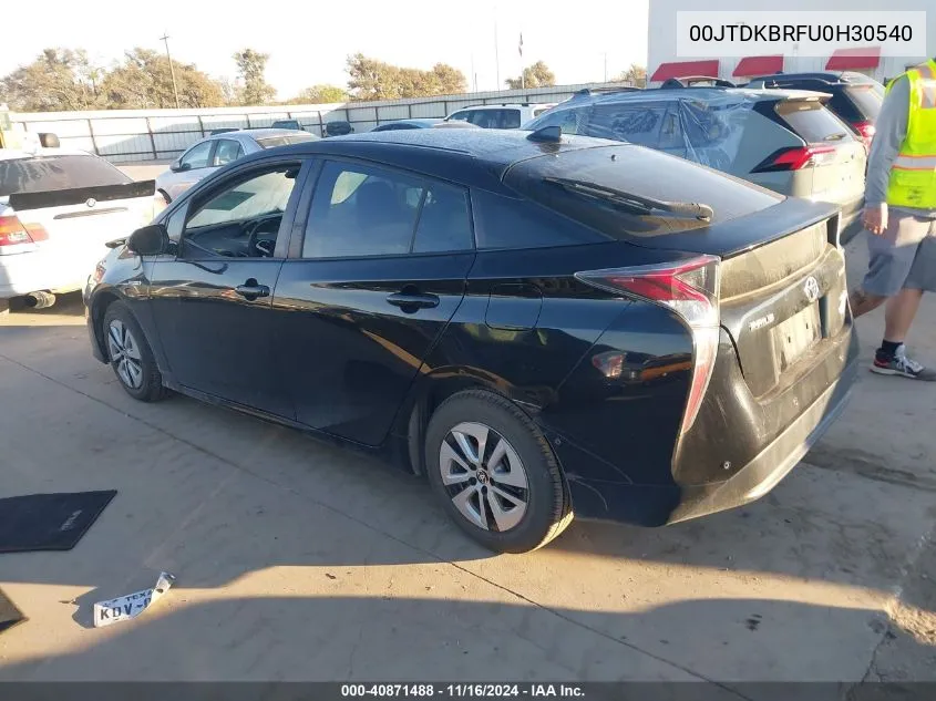 2017 Toyota Prius VIN: 00JTDKBRFU0H30540 Lot: 40871488