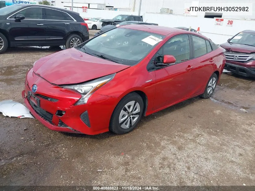 2017 Toyota Prius Two VIN: JTDKBRFU9H3052982 Lot: 40888823