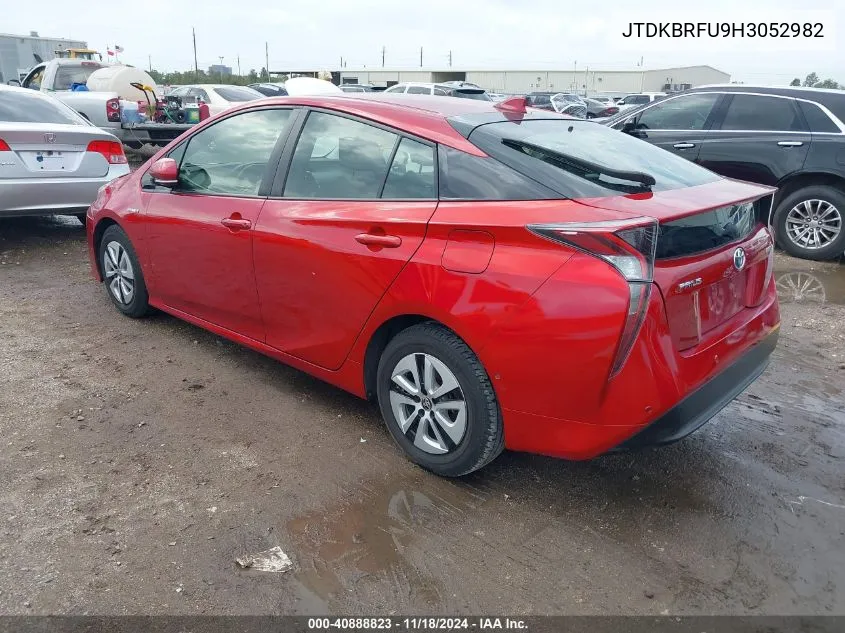 2017 Toyota Prius Two VIN: JTDKBRFU9H3052982 Lot: 40888823