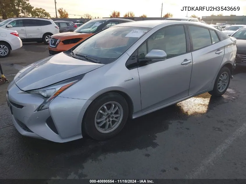 2017 Toyota Prius Three VIN: JTDKARFU2H3543669 Lot: 40890554