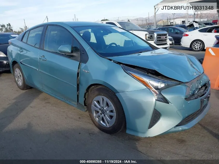 2017 Toyota Prius Two VIN: JTDKBRFU1H3031348 Lot: 40895385