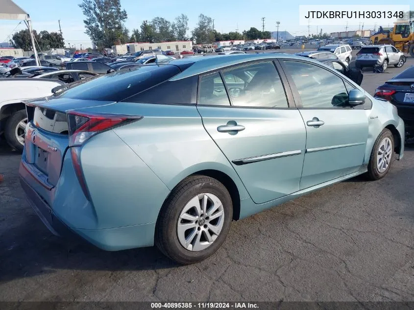 2017 Toyota Prius Two VIN: JTDKBRFU1H3031348 Lot: 40895385