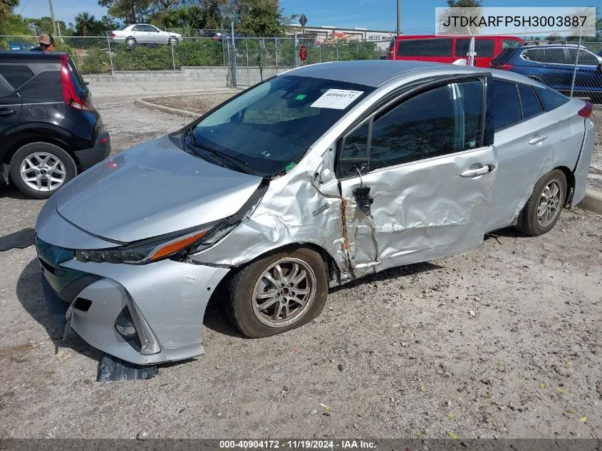 2017 Toyota Prius Prime Advanced VIN: JTDKARFP5H3003887 Lot: 40904172