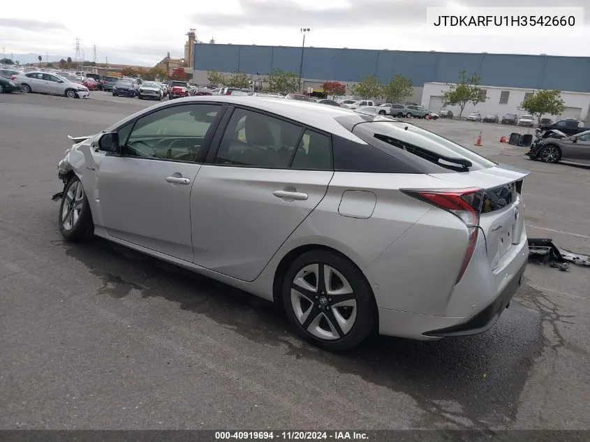 2017 Toyota Prius Three Touring VIN: JTDKARFU1H3542660 Lot: 40919694