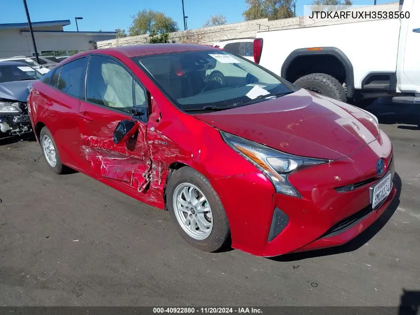 2017 Toyota Prius Three VIN: JTDKARFUXH3538560 Lot: 40922880