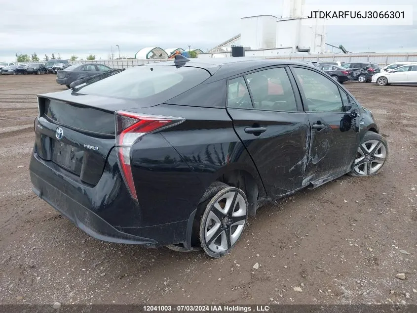 2018 Toyota Prius Touring VIN: JTDKARFU6J3066301 Lot: 12041003