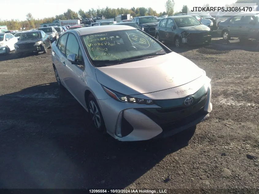 2018 Toyota Prius Prime VIN: JTDKARFP5J3086470 Lot: 12095554