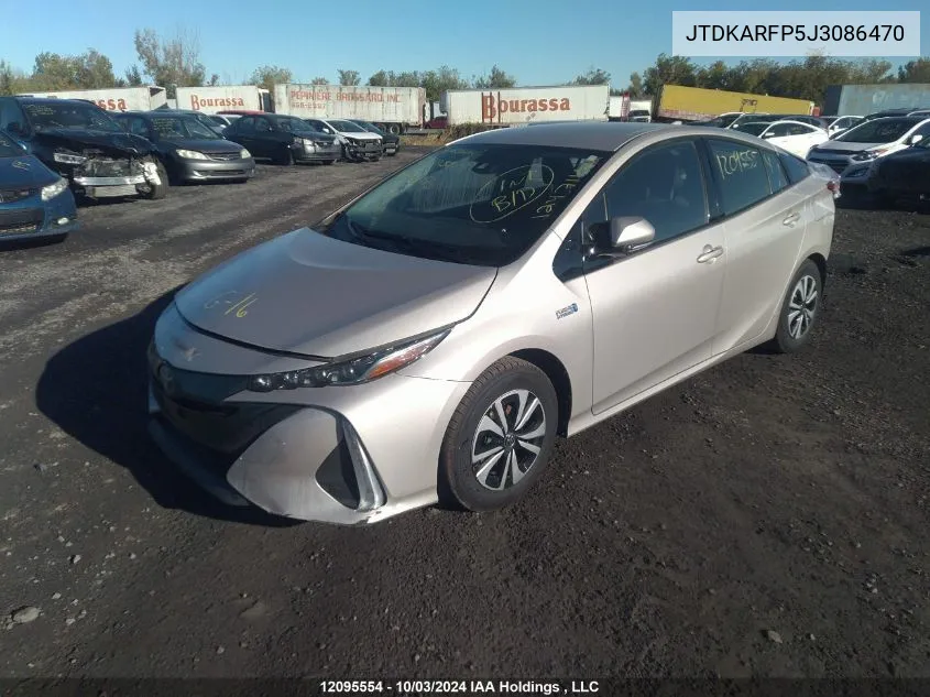 2018 Toyota Prius Prime VIN: JTDKARFP5J3086470 Lot: 12095554