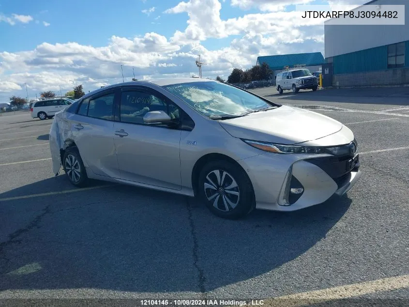 2018 Toyota Prius Prime VIN: JTDKARFP8J3094482 Lot: 12104145