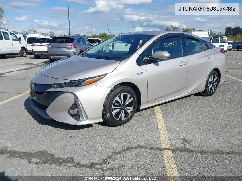 2018 Toyota Prius Prime VIN: JTDKARFP8J3094482 Lot: 12104145