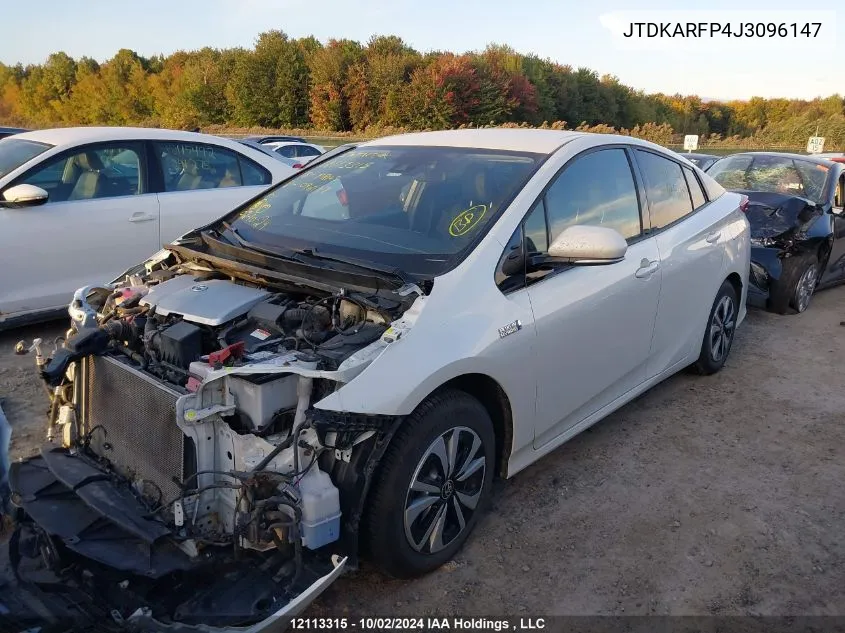 2018 Toyota Prius VIN: JTDKARFP4J3096147 Lot: 12113315