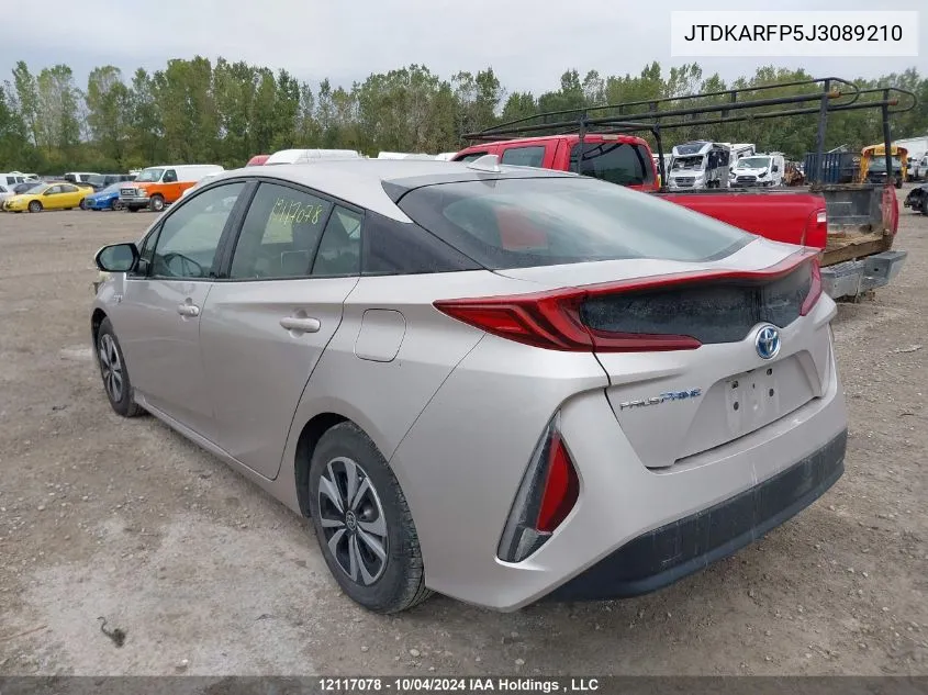 2018 Toyota Prius Prime Upgrade VIN: JTDKARFP5J3089210 Lot: 12117078