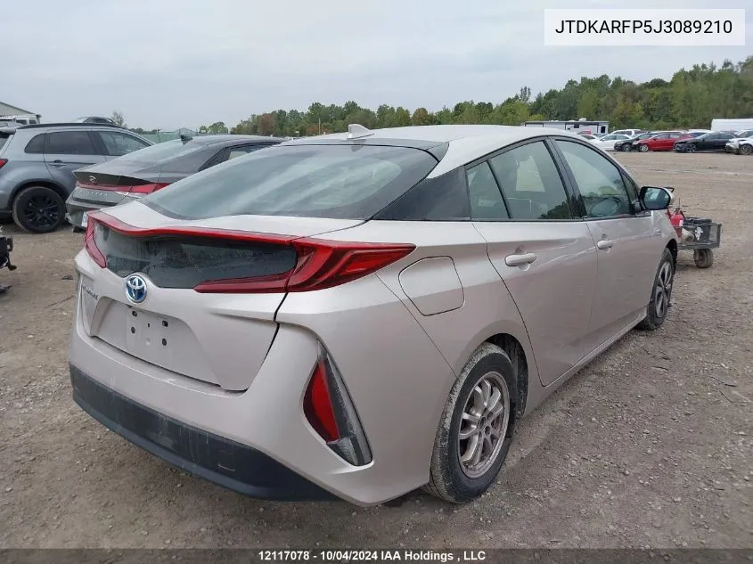 2018 Toyota Prius Prime Upgrade VIN: JTDKARFP5J3089210 Lot: 12117078