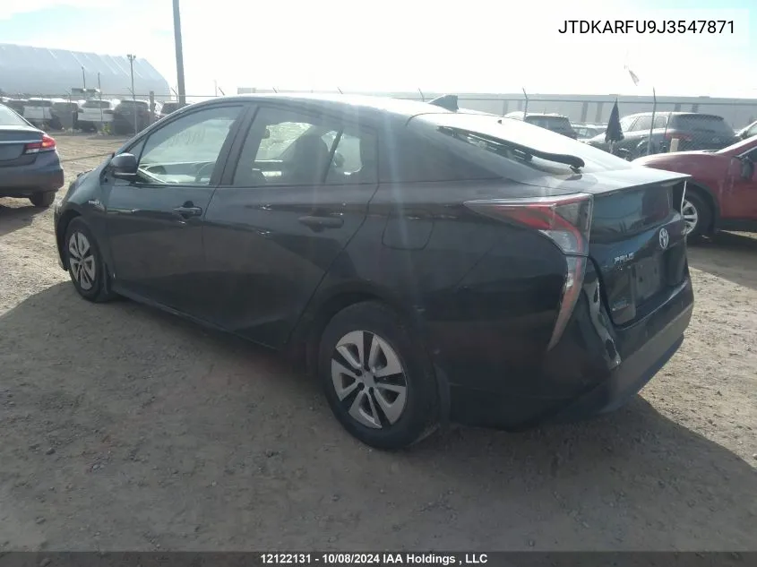 2018 Toyota Prius VIN: JTDKARFU9J3547871 Lot: 12122131