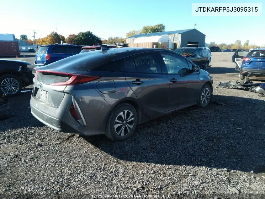 2018 Toyota Prius Prime VIN: JTDKARFP5J3095315 Lot: 12129870