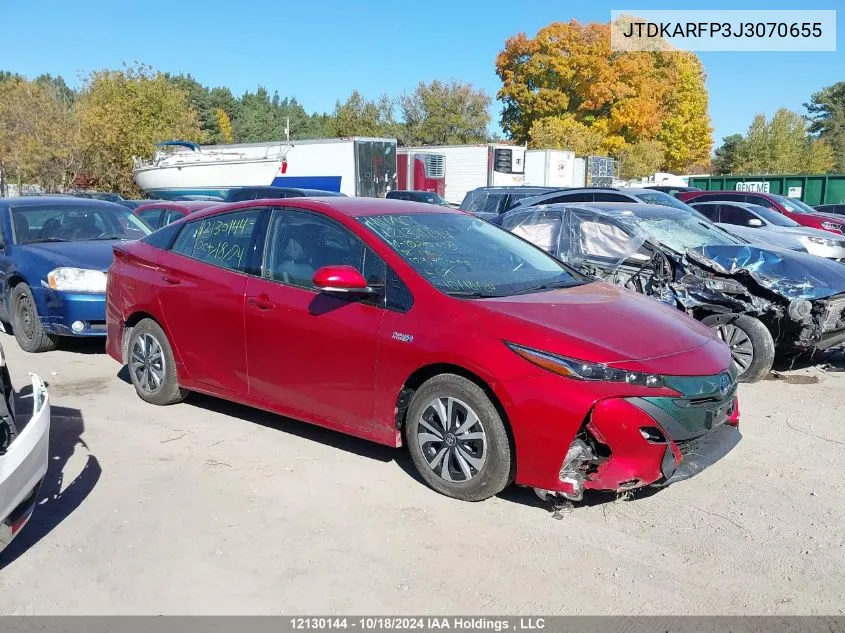 2018 Toyota Prius VIN: JTDKARFP3J3070655 Lot: 12130144