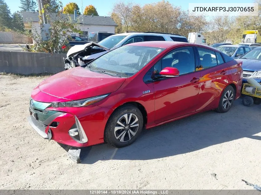 2018 Toyota Prius VIN: JTDKARFP3J3070655 Lot: 12130144