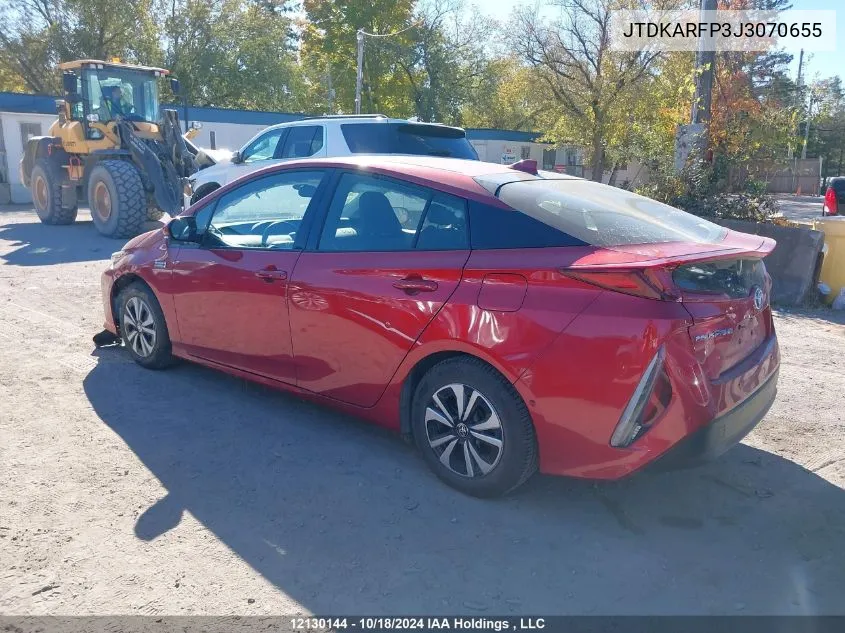 2018 Toyota Prius VIN: JTDKARFP3J3070655 Lot: 12130144