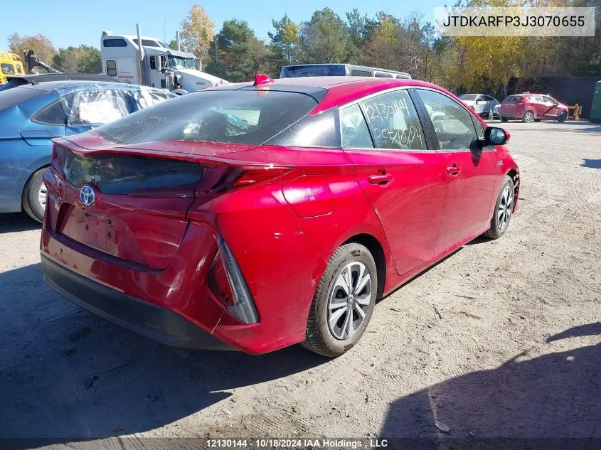 2018 Toyota Prius VIN: JTDKARFP3J3070655 Lot: 12130144