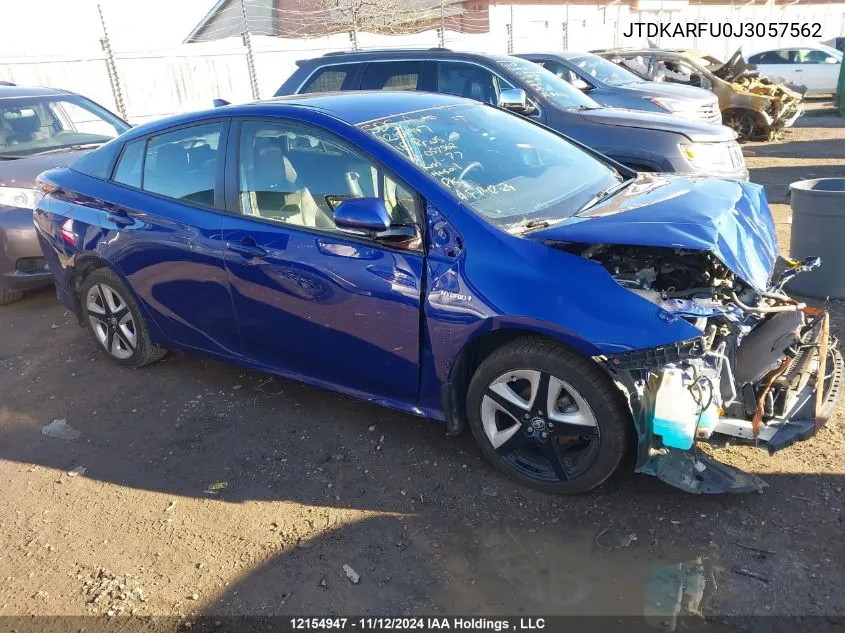 2018 Toyota Prius Technology/Touring VIN: JTDKARFU0J3057562 Lot: 12154947