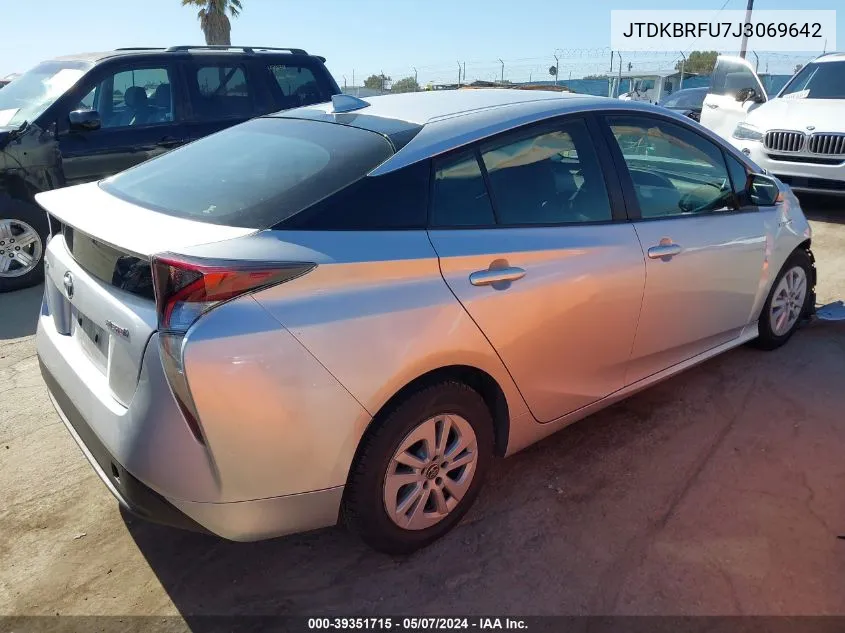 2018 Toyota Prius One VIN: JTDKBRFU7J3069642 Lot: 39351715