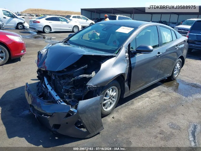 JTDKBRFUXJ3588975 2018 Toyota Prius Two